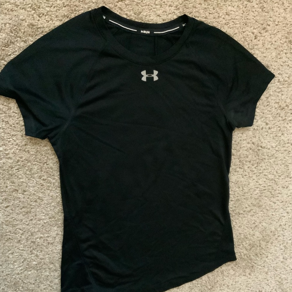 Under Armor black mesh workout top